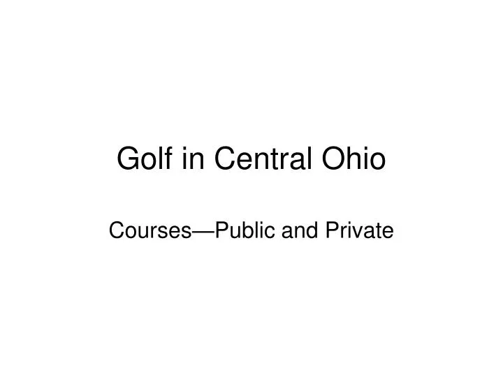 golf in central ohio