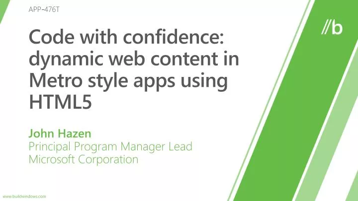 code with confidence dynamic web content in metro style apps using html5