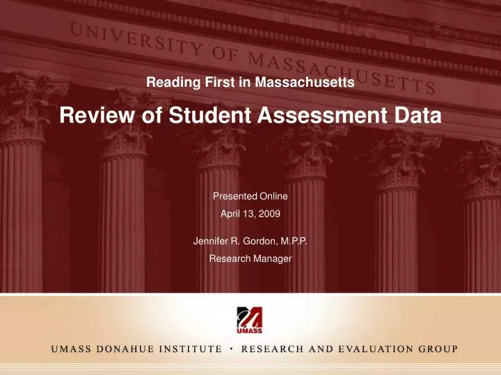 review of student assessment data