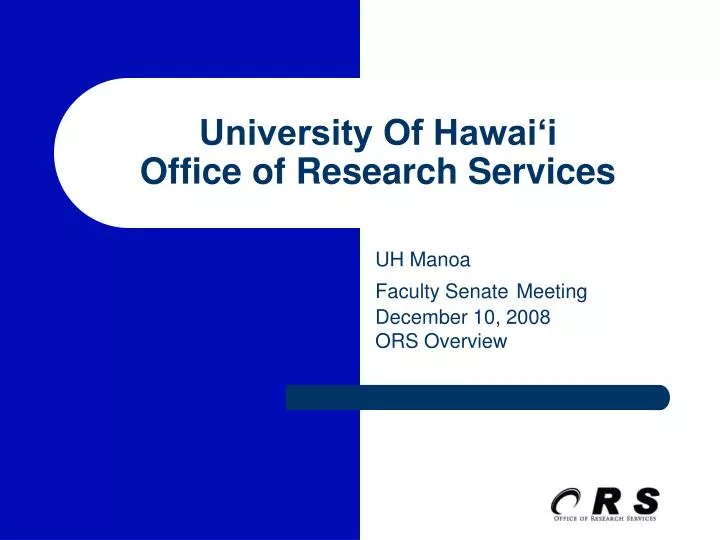 university of hawai i office of research services