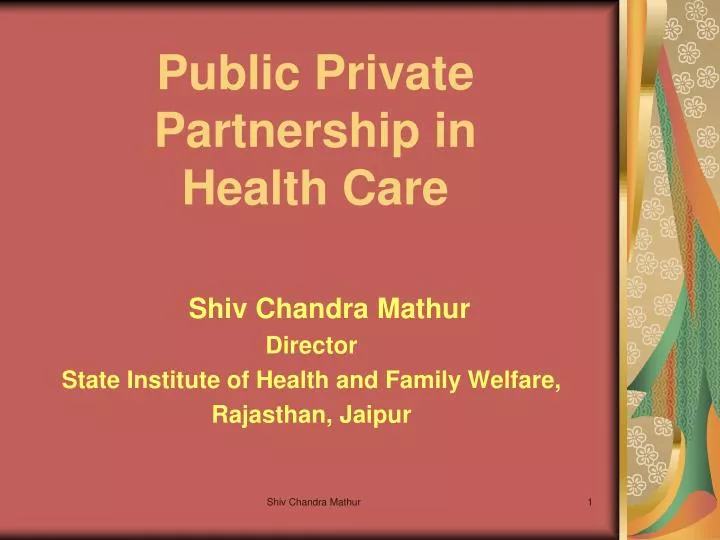 public private partnership in health care