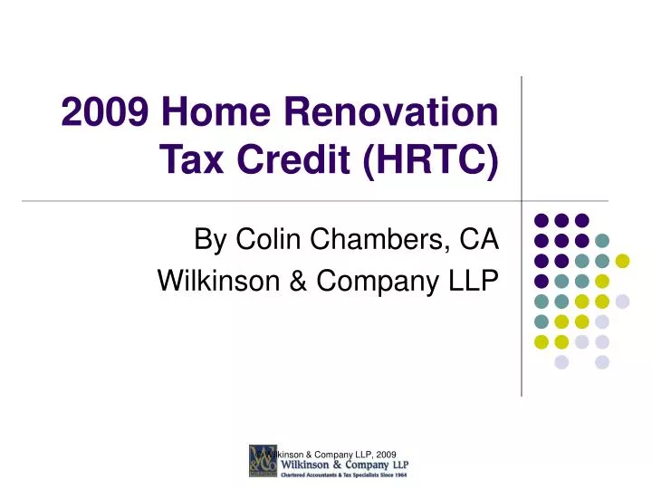 2009 home renovation tax credit hrtc