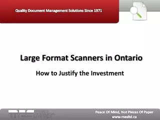 Large Format Scanners in Ontario: How to Justify the Invest