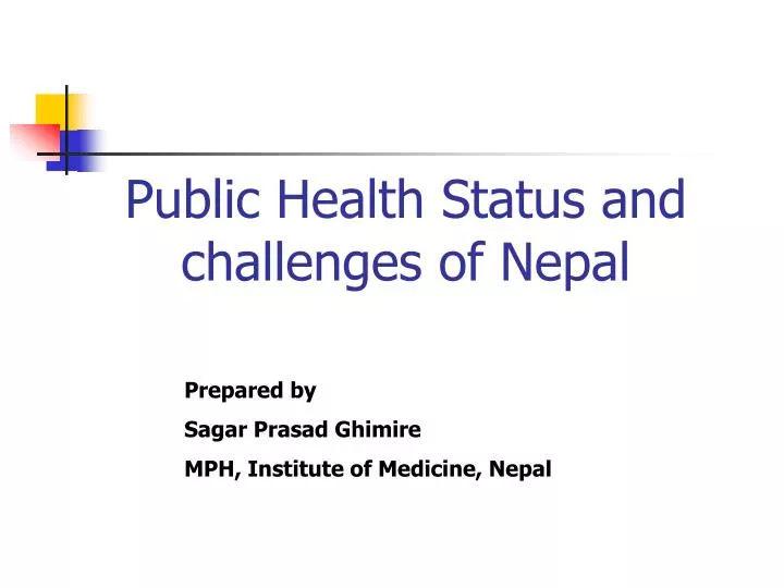 public health status and challenges of nepal