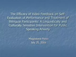 Magdalena Perez July 25, 2006