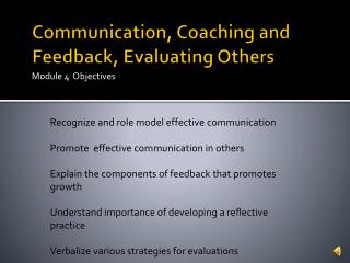 Communication, Coaching and Feedback, Evaluating Others
