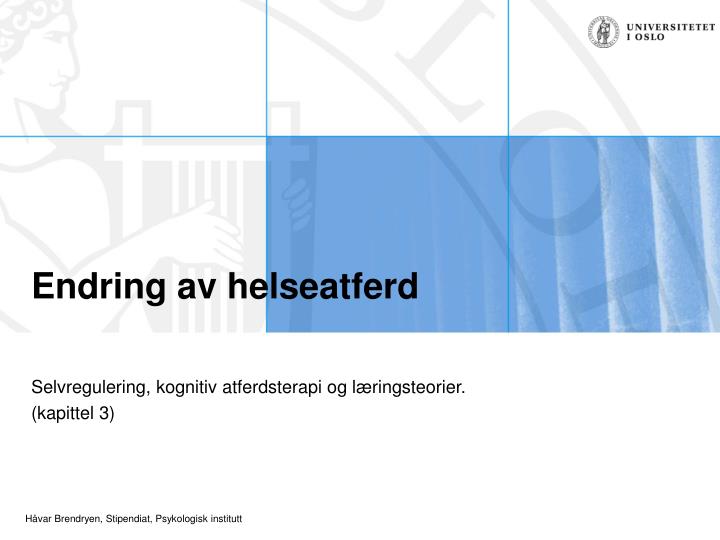 endring av helseatferd