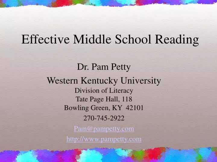 effective middle school reading
