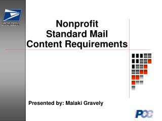 Nonprofit Standard Mail Content Requirements