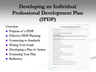 Developing an Individual Professional Development Plan (IPDP)