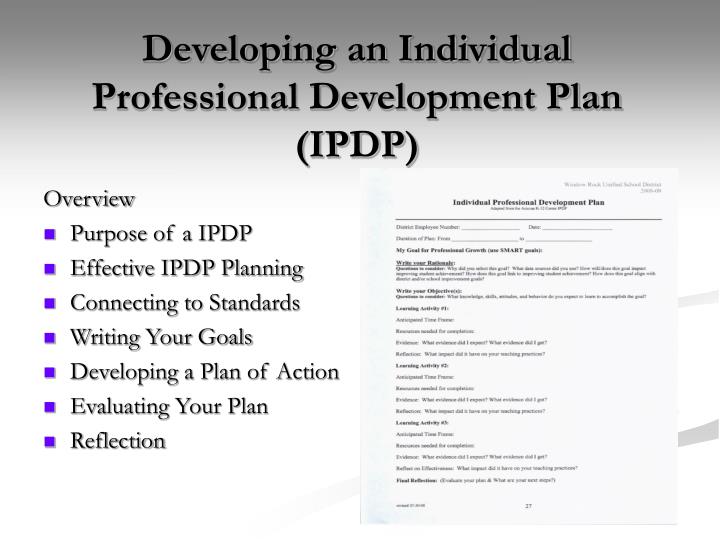 developing an individual professional development plan ipdp