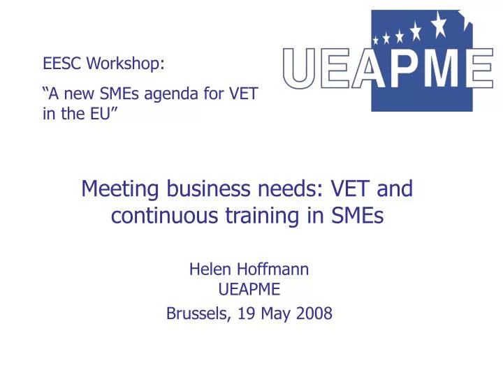 meeting business needs vet and continuous training in smes