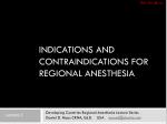 Indications and Contraindications for Regional Anesthesia