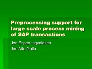 Preprocessing support for large scale process mining of SAP transactions