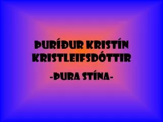 Þuríður Kristín Kristleifsdóttir