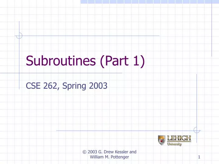 subroutines part 1