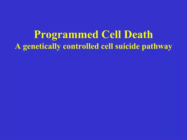 programmed cell death a genetically controlled cell suicide pathway