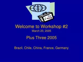 Welcome to Workshop #2 March 20, 2005