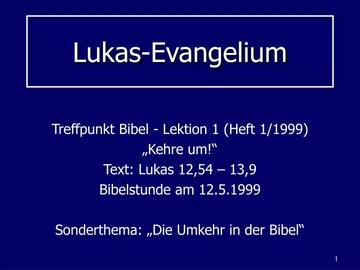 lukas evangelium