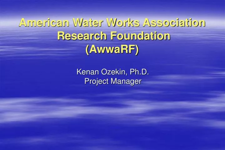 american water works association research foundation awwarf