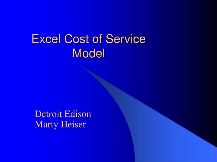 excel cost of service model