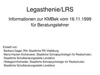 Legasthenie/LRS