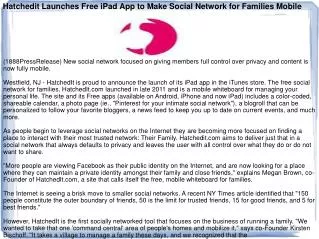 Hatchedit Launches Free iPad App to Make Social Network for