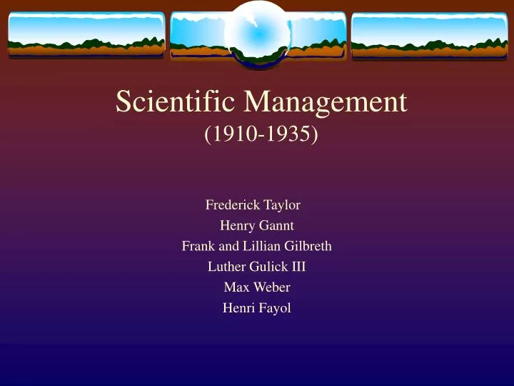 scientific management 1910 1935
