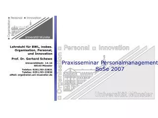 Praxisseminar Personalmanagement SoSe 2007