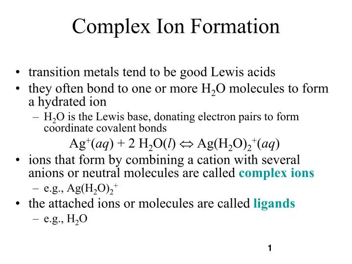 complex ion formation