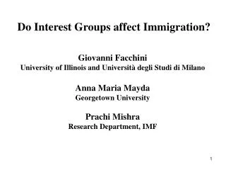 Do Interest Groups affect Immigration?