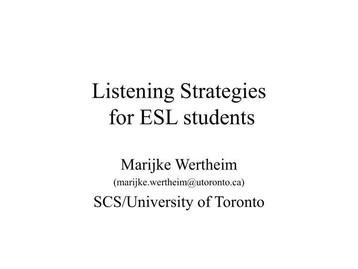 listening strategies for esl students