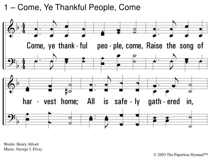 1 come ye thankful people come