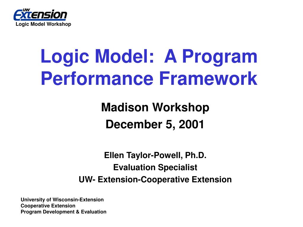 PPT - Logic Model: A Program Performance Framework PowerPoint ...