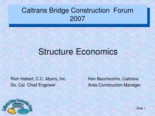 Caltrans Bridge Construction Forum 2007