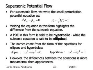Supersonic Potential Flow