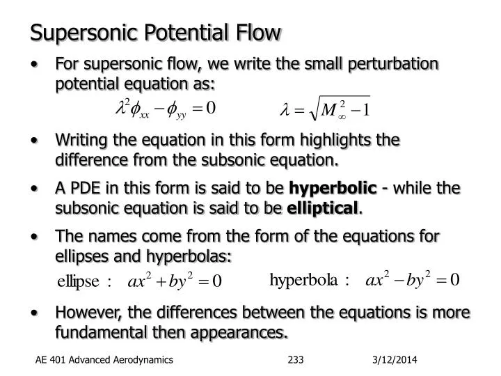 supersonic potential flow
