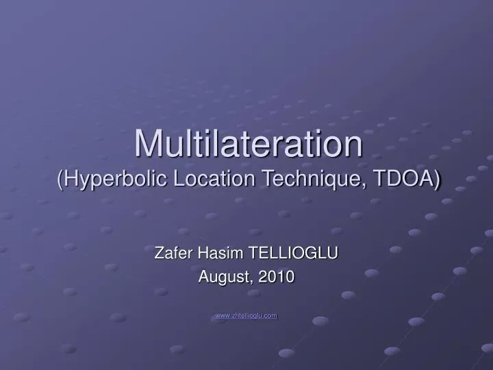 multilateration hyperbolic location technique tdoa