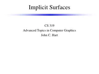 Implicit Surfaces