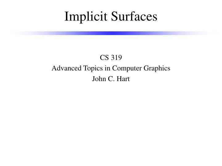 implicit surfaces