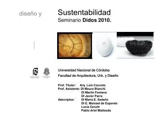 Sustentabilidad Seminario Didos 2010.