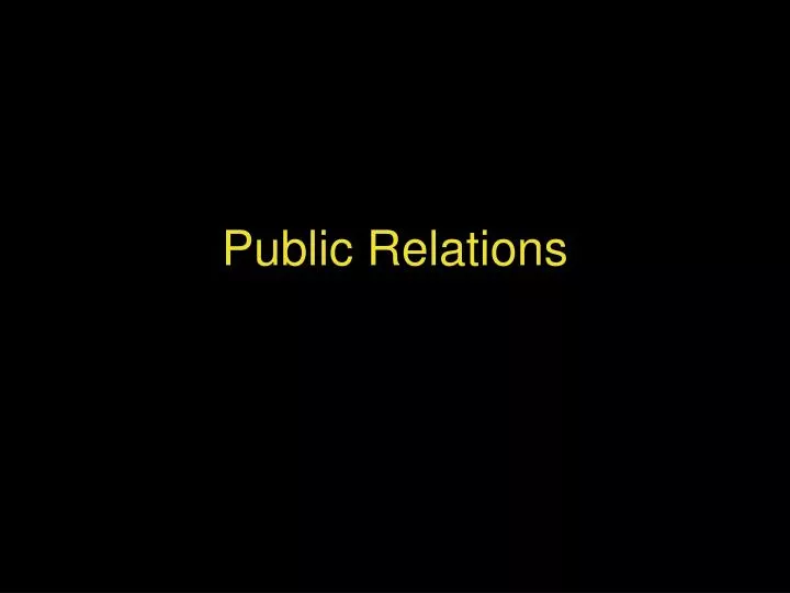 public relations