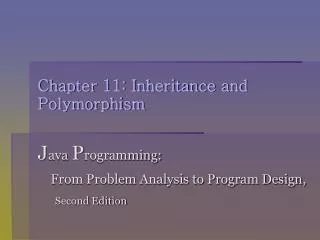 Chapter 11: Inheritance and Polymorphism