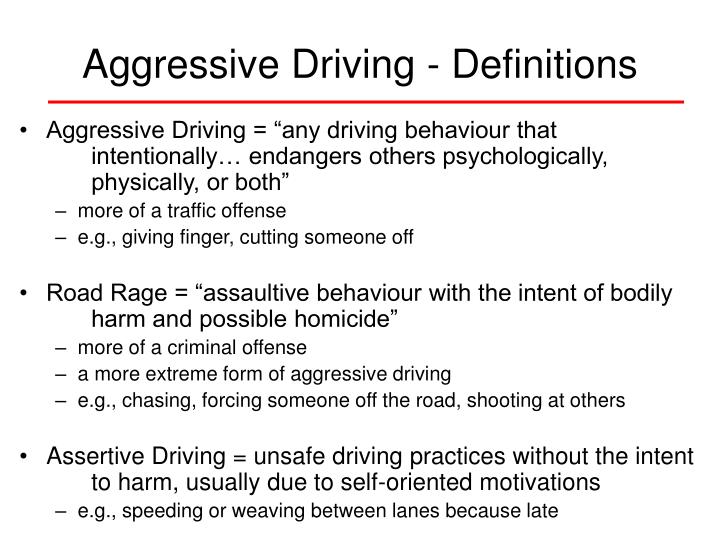 aggressive driving definitions