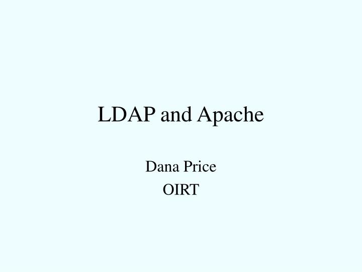 ldap and apache