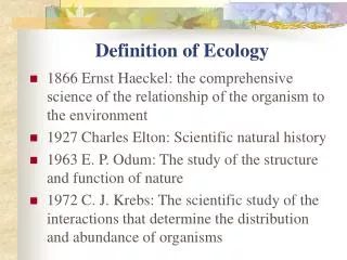 Definition of Ecology