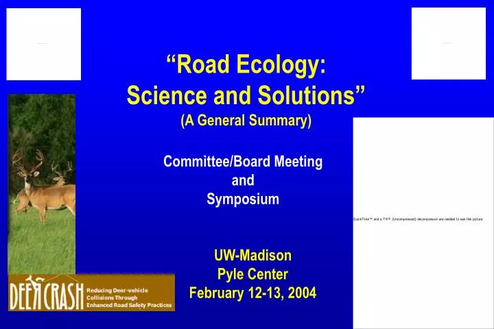 road ecology science and solutions a general summary