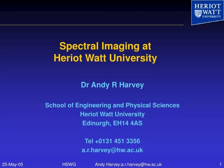spectral imaging at heriot watt university