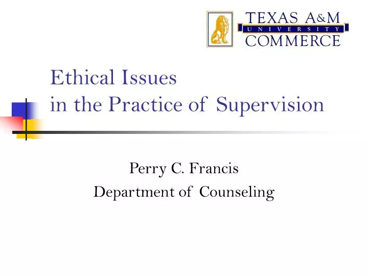 ethical issues in the practice of supervision