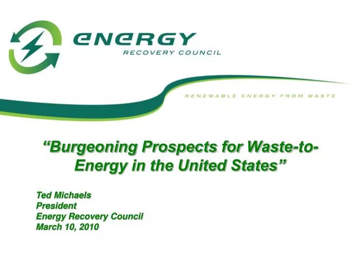 burgeoning prospects for waste to energy in the united states
